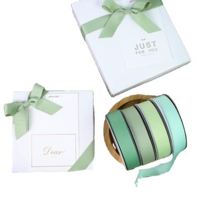 China Green Factory Wholesale Size 22mm Gift Wrapping Grosgrain Ribbon For DIY Decorations for sale