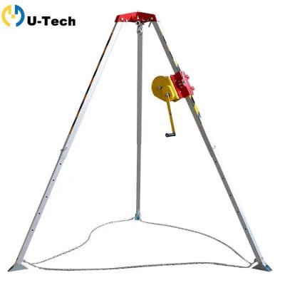 China Emergency Rescue Heavy Load Three Leg Safety Rescue Tripod Telescopic Lifting Mining Rescue Tripod for sale