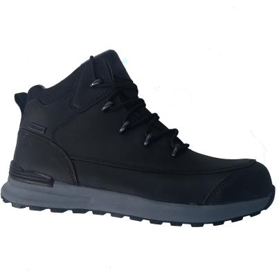 China W/P Waterproof Professional Black Crazy Horse Leather Safety Shoes for sale