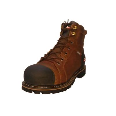 China Crazy horse leather2.0-2.2mm Brown work boots genuin leather shoes for men for sale