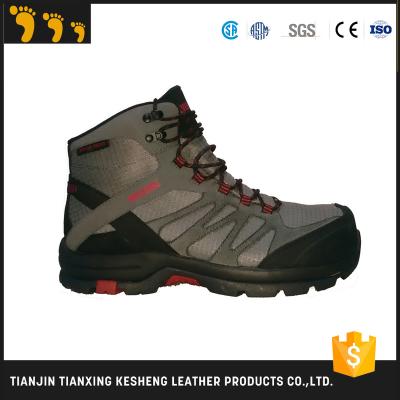 China Nubuck leather2.0-2.2mm black rubber waterproof hiking shoes for sale