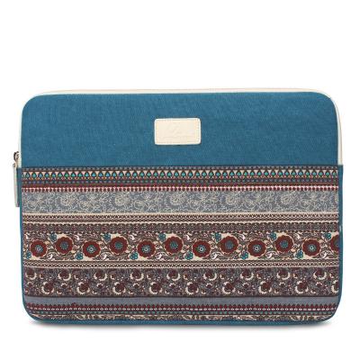 China Wholesale Thin Waterproof High Quality Protective Computer Laptop Bag For Women High Quality National Style Canvas Laptop Sleeve Case for sale