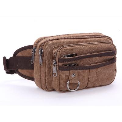 China Wholesale Casual Waist Bag Running Fanny Pack Men Outdoor Sports High Quality Fashion Canvas Messenger Waist Bag for sale