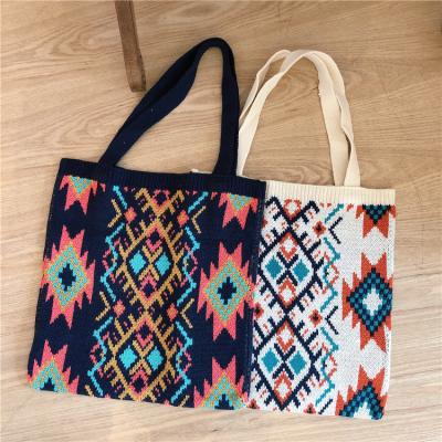 China Other Fahion Designer Beach Handbag for Women Shopping Single Shoulder Bags Trend for Hand Knitting Ladies Polyester Casual Tote Bag for sale