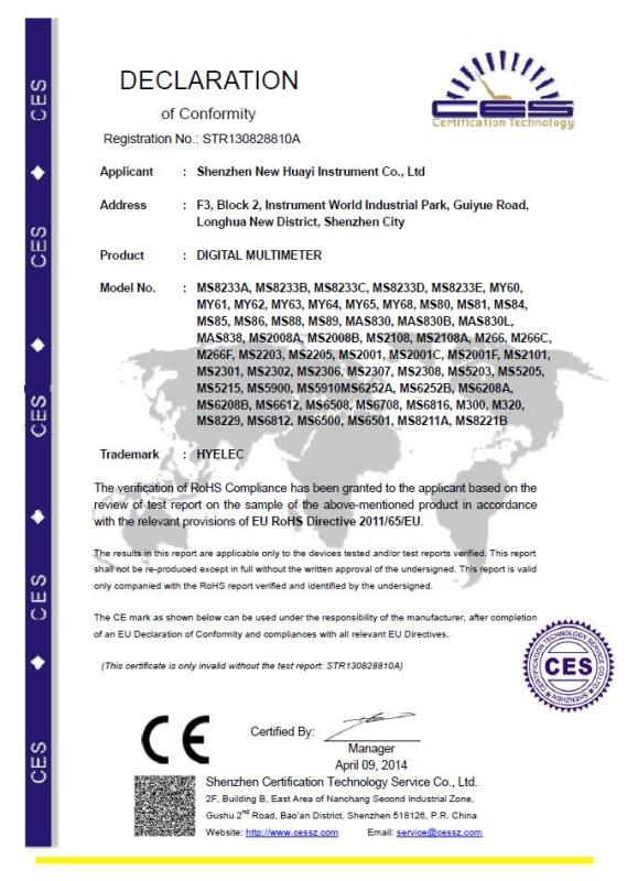 RoHS - Shenzhen Habotest Instrument Technology Company Limited