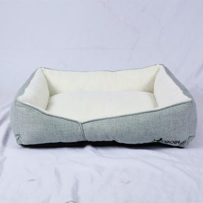 China 2021 Sustainable New Modern Design Soft Embossing Fabric Textured Pet Cat Dog Bed for sale