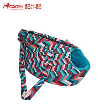 China Sustainable Wholesale Custom Soft Blue Canvas Fleece Dog Carrier With Metal Hook for sale