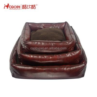 China COO-2246 Sustainable Customized Design Faux Leather Waterproof Sofa Shaped Dog Bed for sale