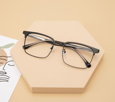 China Classic Rectangle Style Metal Rectangle And Acetate Man Metal Optical Glasses for sale