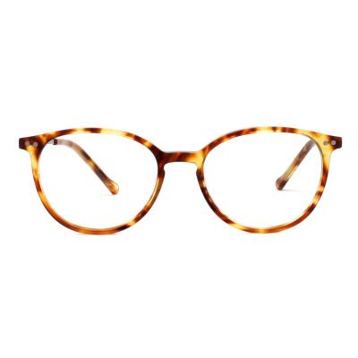 China Round Tortoiseshell Acetate Frame Unisex Eyewear for sale