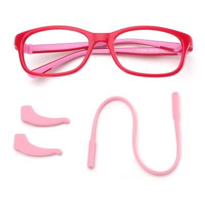 China Rectangle TR And Design Optical Silicon Anti Slip Kids Dual Use Glasses for sale