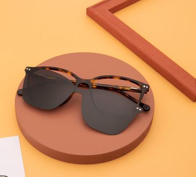 China Cateye drop shipping acetate material and polarized lens eyecat clip on woman sunglasses prescription glasses for sale