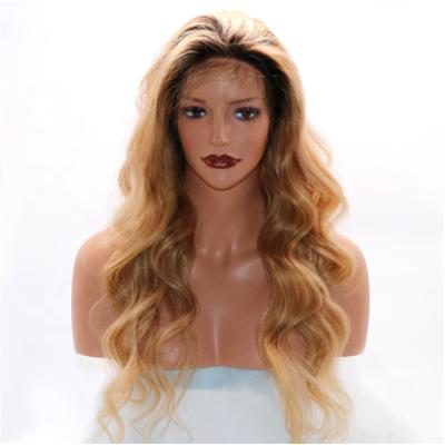 China Full Lace Human Hair 1B 27 Ombre Human Hair Full Lace Wig Virgin Braiding Hair Full Body Wave Hair Wig With Swiss Lace for sale