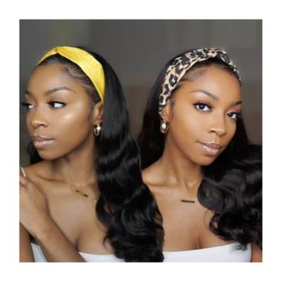 China Wholesale Remy Human Hair Headband Wig, Body Wave Headband Wig Glueless None Lace Up Headband Wig, Raw Brazilian Virgin Hair Headband Wigs For Black Women for sale