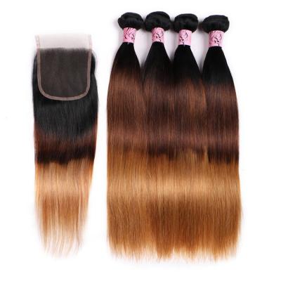 China Full End Lace Closure With Weaves Peruvian Hair Bundles And Brazilian Hair Bundle Ombre Hair Bundles for sale