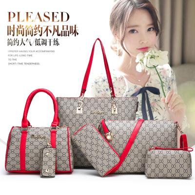 China 2021 New Arrival 6 Pcs Fashionable Leather Bags Ladies Leisure Goods Bags Handbag Set Purse Set for sale