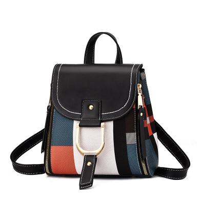 China Newspaper Used 2021 Fashion Women Backpack Girl Bag Korean Style Strap School Daily Leather Backpack for sale