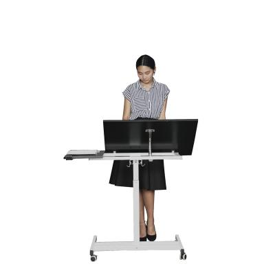 China (Height) China factory adjustable crank sit to stand desk, four leg fold down height adjustable standing desk with handle for laptop for sale