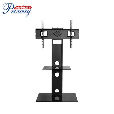 China VESA 600*400 Swivel Adjustable Manufacturers (Height) Steel Modern Adjustable Swivel Floor Stand VESA 600*400 TV LED Glass LCD Tilt Corner TV Stand for sale