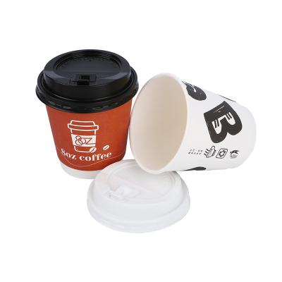 China Biodegradable Custom Design Double Layer Paper Cup Modern Environmental Friendly Disposable Biodegradable Coffee Cup With Lid Paper Cup for sale