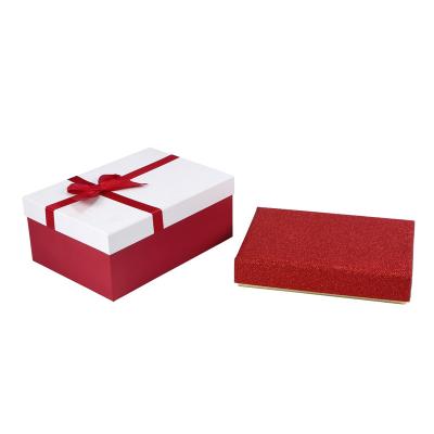 China Recyclable Interior Custom Luxury Exquisite Magnet Buckle Lid Paper Box Bow Ribbon Gift Box for sale