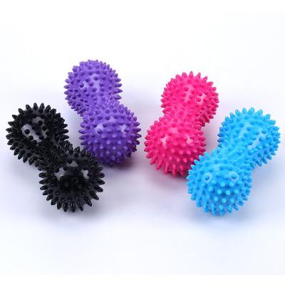 China Wholesale PVC Hard Massage Ball Peanut Shape Massage Yoga Fitness Ball Relieve Stress Basque Pelota Masaje Foot Muscle Foot Massage Spiky Ball for sale