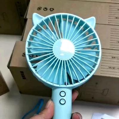 China Single Hot Selling Electric Usb Mini Fan With Led Light Portable Handheld Desk Stand Mini Ventilador Rechargeable Table Handle for sale