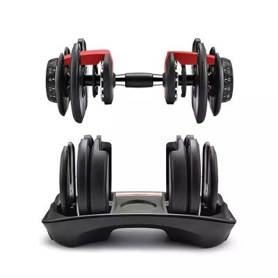 China Adjustable Weight Fitness Weighs Dumbbell Gym Core Equipment Rubber Coated Dumbbell Set for sale