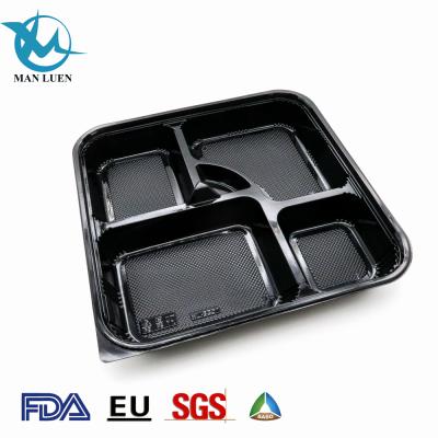 China Disposable PP/OPS Microwavable Microwavable Take Out Lunch Box Black Red Food Containers Bento Take Out Box With Lid for sale