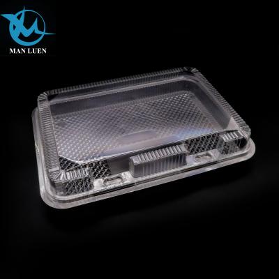 China Disposable Plastic Sushi Box For Fruit Packaging Clear Disposable Plastic Fruit Packaging for sale