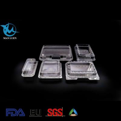 China Disposable Disposable Clamshell Plastic Transparent Food Container for sale