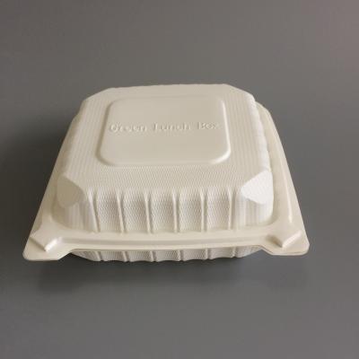 China Environmental 8inch Lunch Box Disposable Take Out Container -3 Compartment Biodegradable for sale