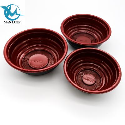 China Black Red Disposable PP Disposable Plastic Microwavable Soup Push Roll With Lid for sale