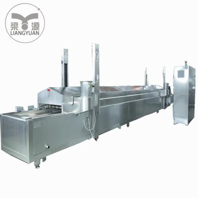 China Chips Conveyor Belt Deep Frying Machine For Fish Ball Snacks Frying Machine for sale