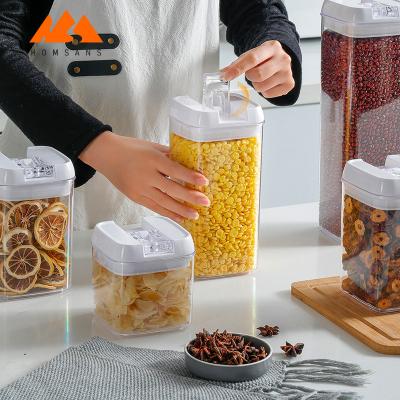 China Food Grade 7 Viable Transparent Rectangle BPA Free Transparent Kitchen Storage Food Box Airtight Container With Lids Cereal Container Sets for sale