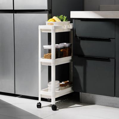 China 3 Tier Kitchen Office Bathroom Mobile Home Tool Shelf Viable Storage Trolley Utility Rolling Racking Organizer Carts for sale