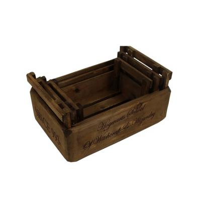 China Europe imports custom wooden craft home decoration wine crate box set for sale