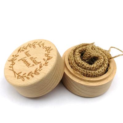 China Factory Handmade Wholesale Custom High Grade Gift Ring Wooden Jewelry Box Round Packaging Box for sale