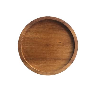 China Diameter 10cm Sustainable Environmental Acacia Wood Coasters Round Coffee Cup Mat Decoration Wooden Mats for sale