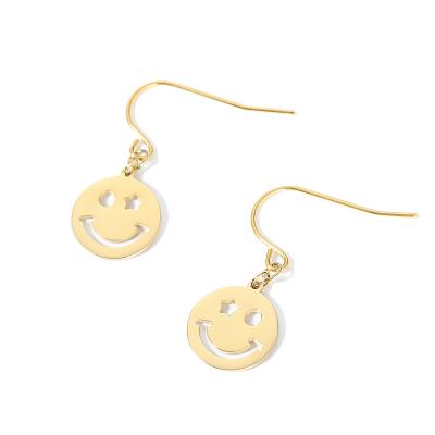 China 2021 Wholesale Stainless Steel Environmental Friendly Fashionable Smile Maker Hook Earring Dangle Jewelry For Summer for sale