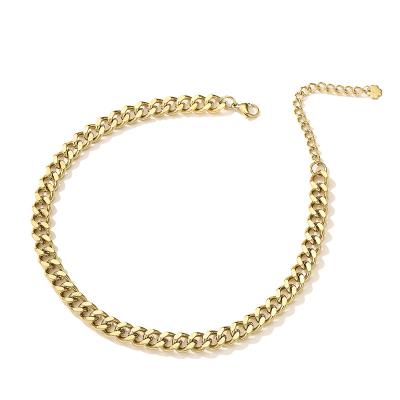 China Modernist Lead Free Nickel Free Art Stainless Steel Cuban Chunky Choker Choker Chain Gold Plated Jewelry for sale