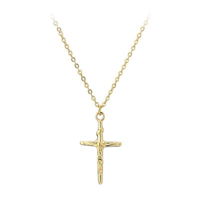 China Fast Delivery Charm Amulet Accessories Jesus Christ Cross Pendant Necklace Gold Plated Stainless Steel Christian Pendant Necklace for sale