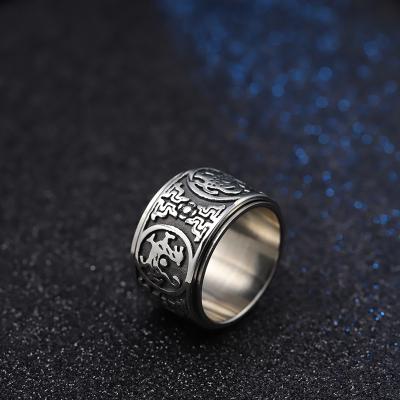 China Unique Design Chinese Traditional Four Symbols Dragon Rings Stainless Steel For Men Environmentally Friendly for sale