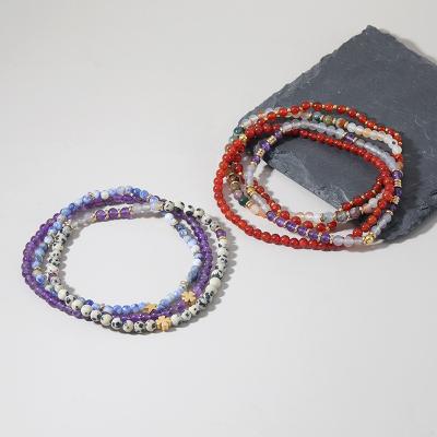 China Hot Sale Trendy Boho Boho Colorful Stones Beaded Anklet Chain, Summer Anklets Bracelet For Women for sale