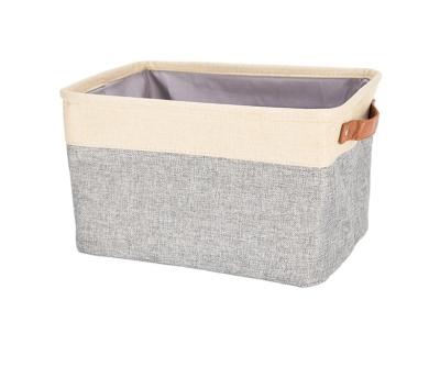 China Canvas Fabric Sustainable Eco-Friendly Storage Basket Bin Collapsible Storage Containers Organizing Baskets With Handle for sale