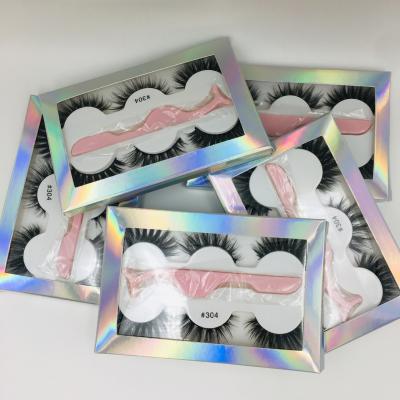 China New Classic 3 Pairs False Eyelashes With 3D Tweezers Stereo Multilayer Thickened Eyelashes For Sale for sale