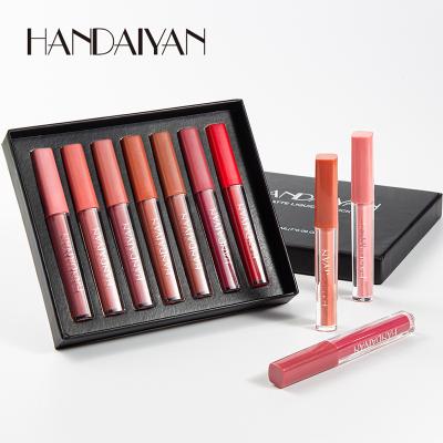 China HANDAIYAN 7 Week Lip Gloss Waterproof Lip Gloss Set Non-sticky Lip Gloss Gift Box Lip Mist Cup Liquid Lipstick for sale