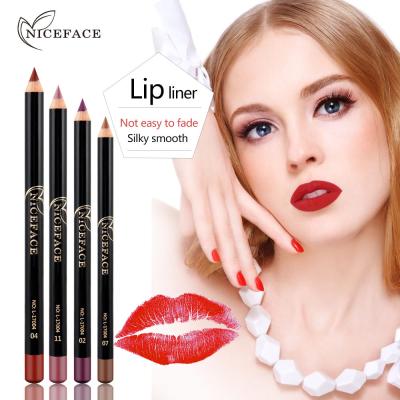 China NICEFACE Lipstick Nude Matte Pencil Waterproof Lip Liner 12 Colors Optional 1 for sale