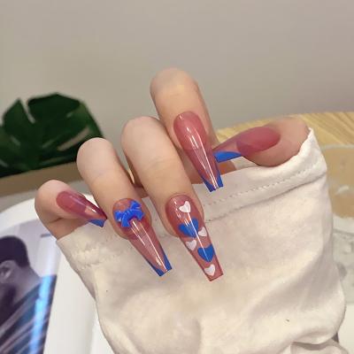 China New design chocolate chi tai gossip wear nail personality ballet nail nail ultra thin ultra long patch for sale