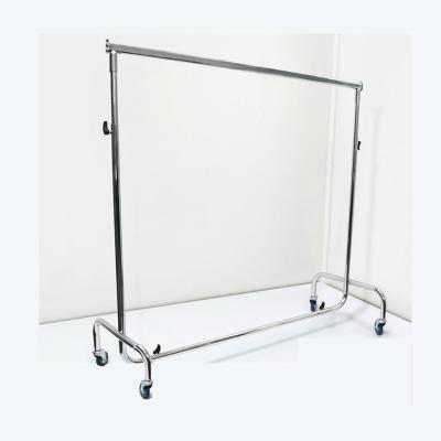 China Length can be stretched heavy duty rolling clothes rail clothes rack on wheels hanger rack for sale